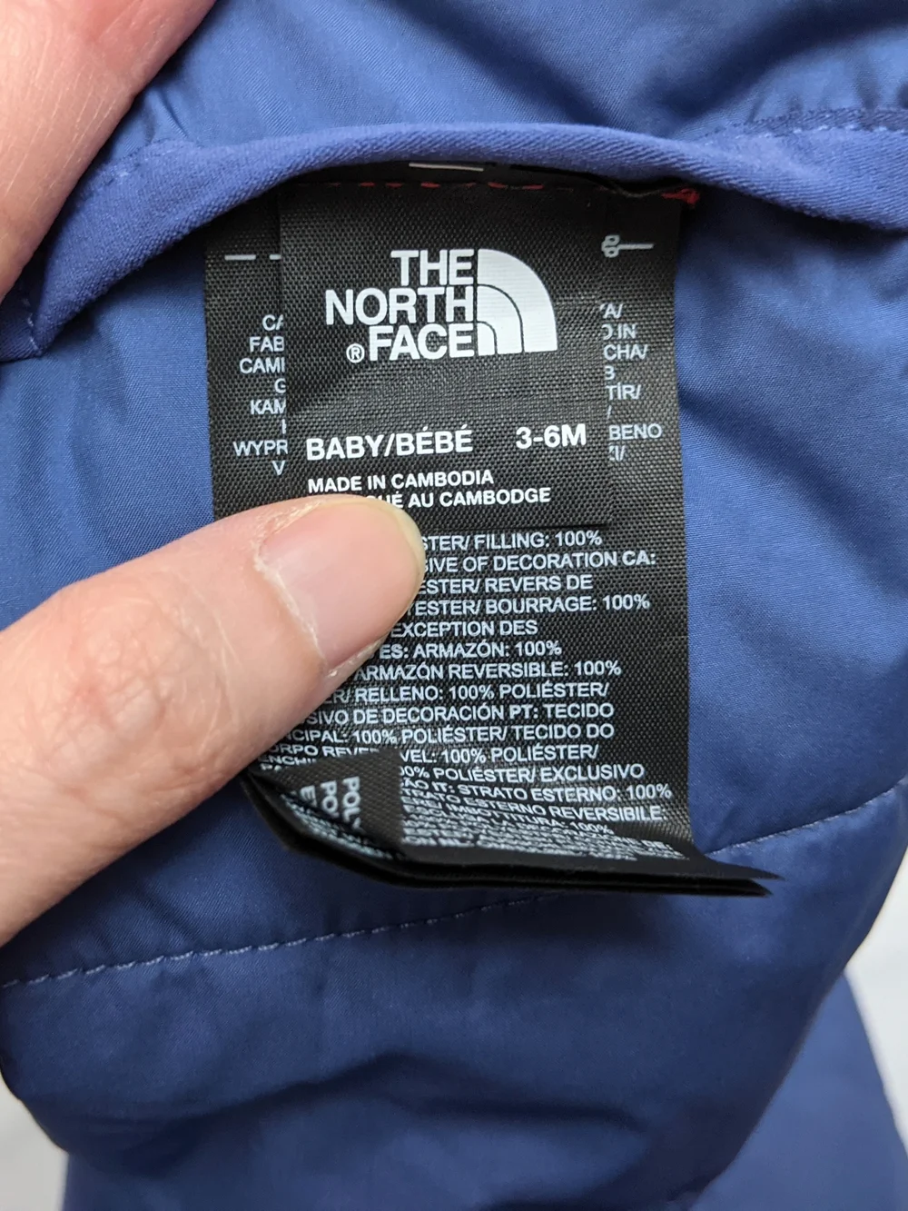 NWT The North Face Baby Boys Insulated Reversible Blue  Puffer Jacket Size 3-6 M